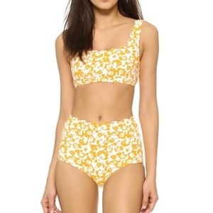 Marysia Palm Springs Yellow Floral High Waisted